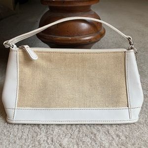 Coach Tan and White Shoulder Bag.
